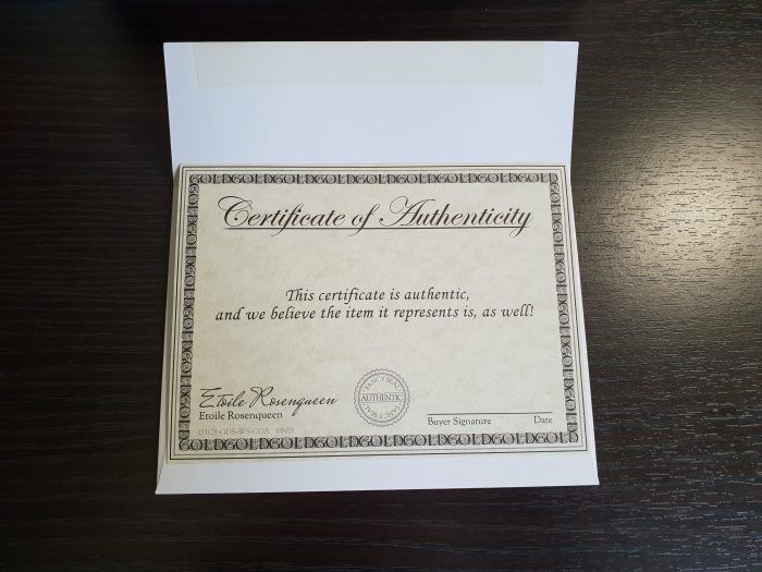 certificate of autheticity disgaea 1