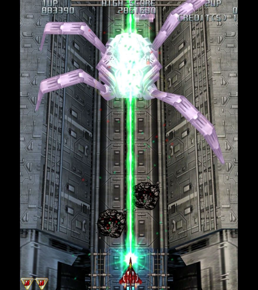 Raiden III Spider boss example